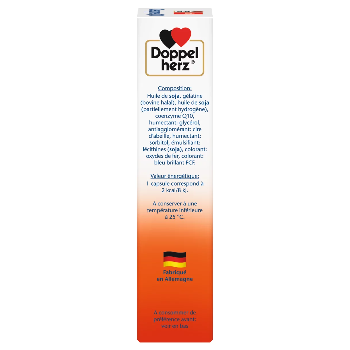 Illustration of the product packaging Doppelherz aktiv Coenzyme Q10 side view right